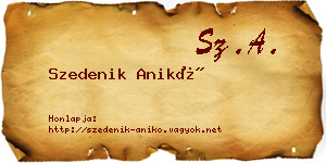 Szedenik Anikó névjegykártya